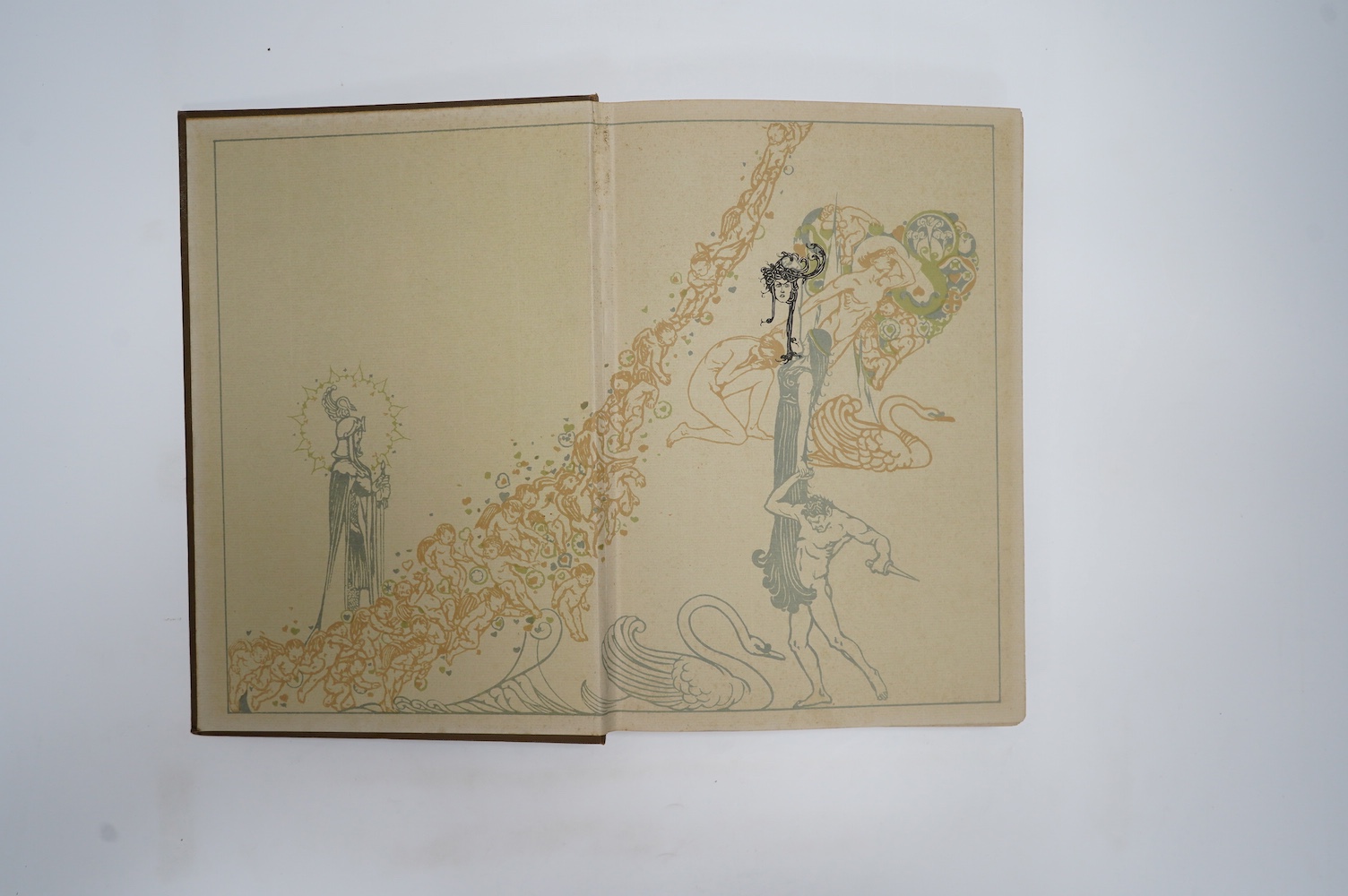 Rolleston, T.W. - The Tale of Lohengrin, Knight of the Swan after the Drama of Richard Wagner ... (illustrations) presented by Willy Pogany. 9 prelim. pages coloured pictorial / decorated (including half and title), 8 co